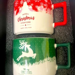 Holiday Christmas mugs brand new two set